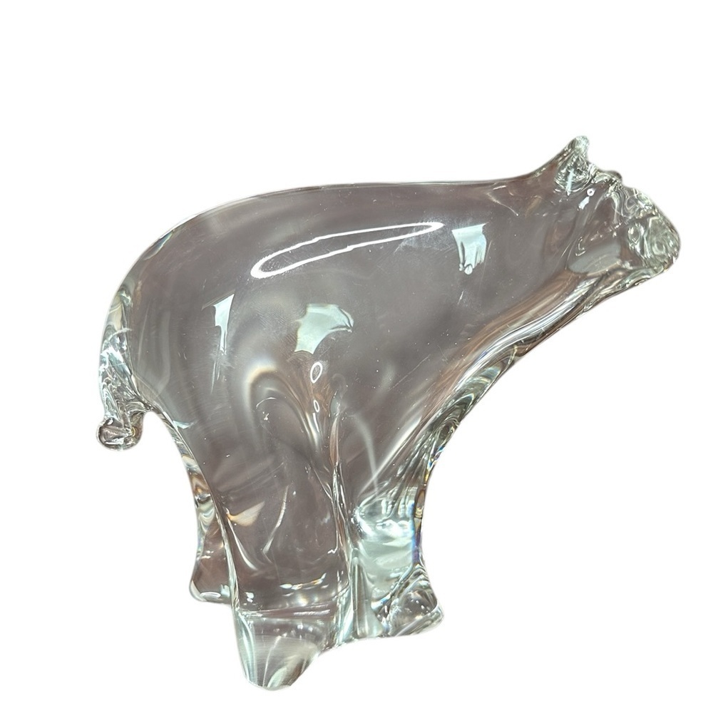 Elegant Modern Clear Glass Polar Bear Figurine Paper weight